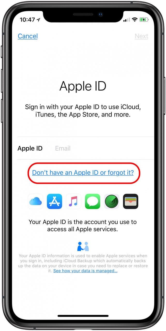 Account create icloud iCloud