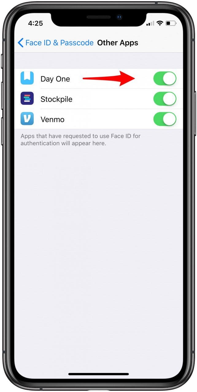 how to turn on face id for all apps on iphone