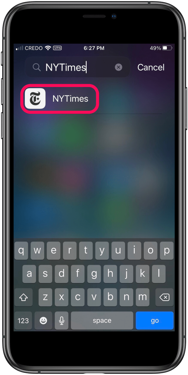 press and drag the app icon to place it on the Home screen