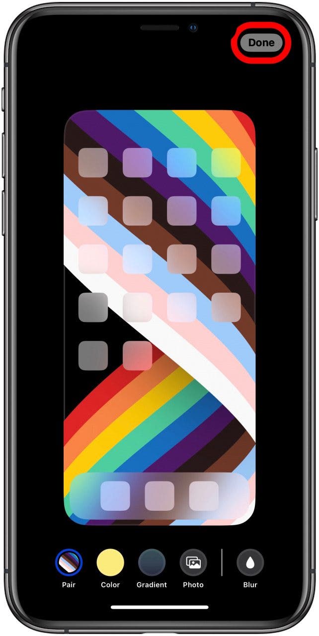 customize home screen wallpaper then tap done customize home screen wallpaper then tap done