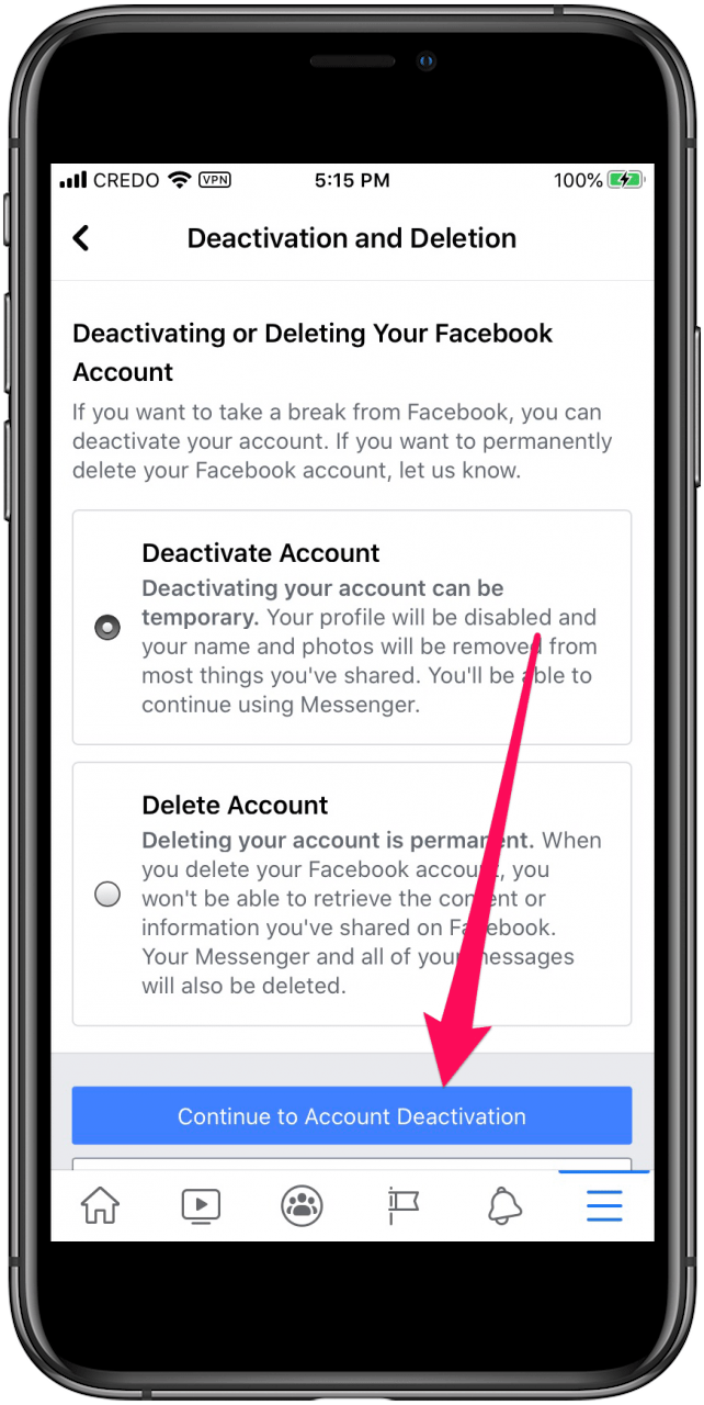 How to Deactivate or Delete Facebook on the iPhone