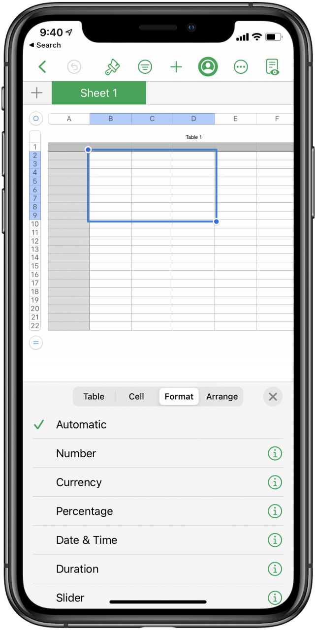 Chart Formatting Options In Numbers Ipad 