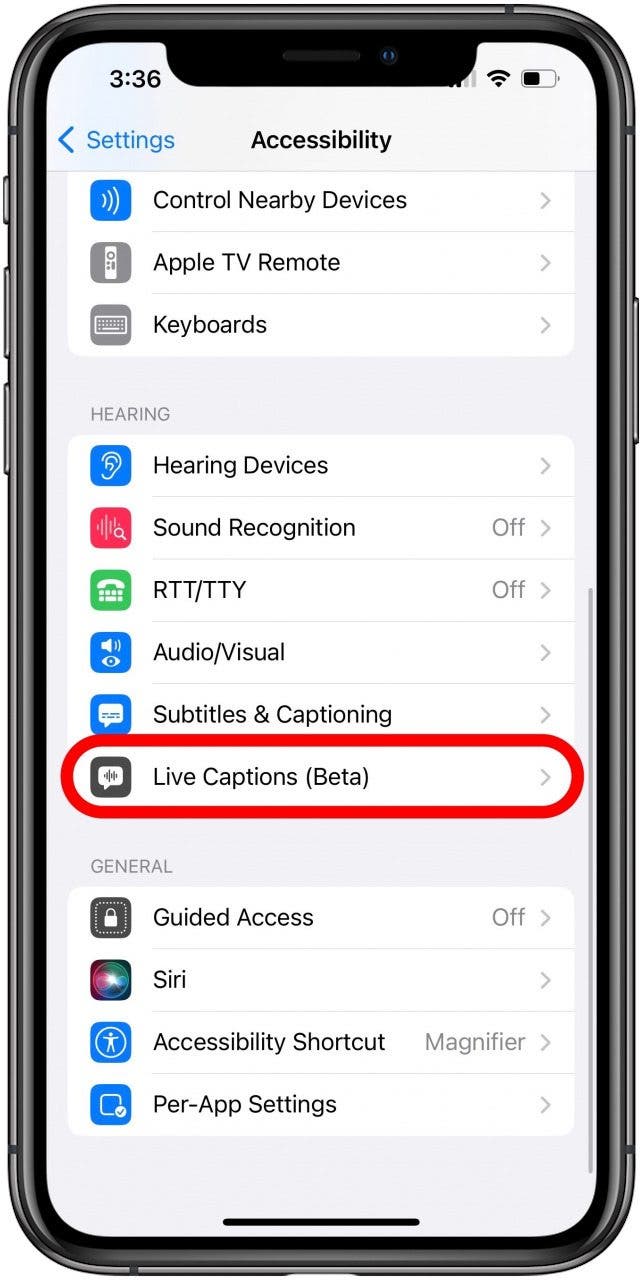 How to set up use live captions on iphone