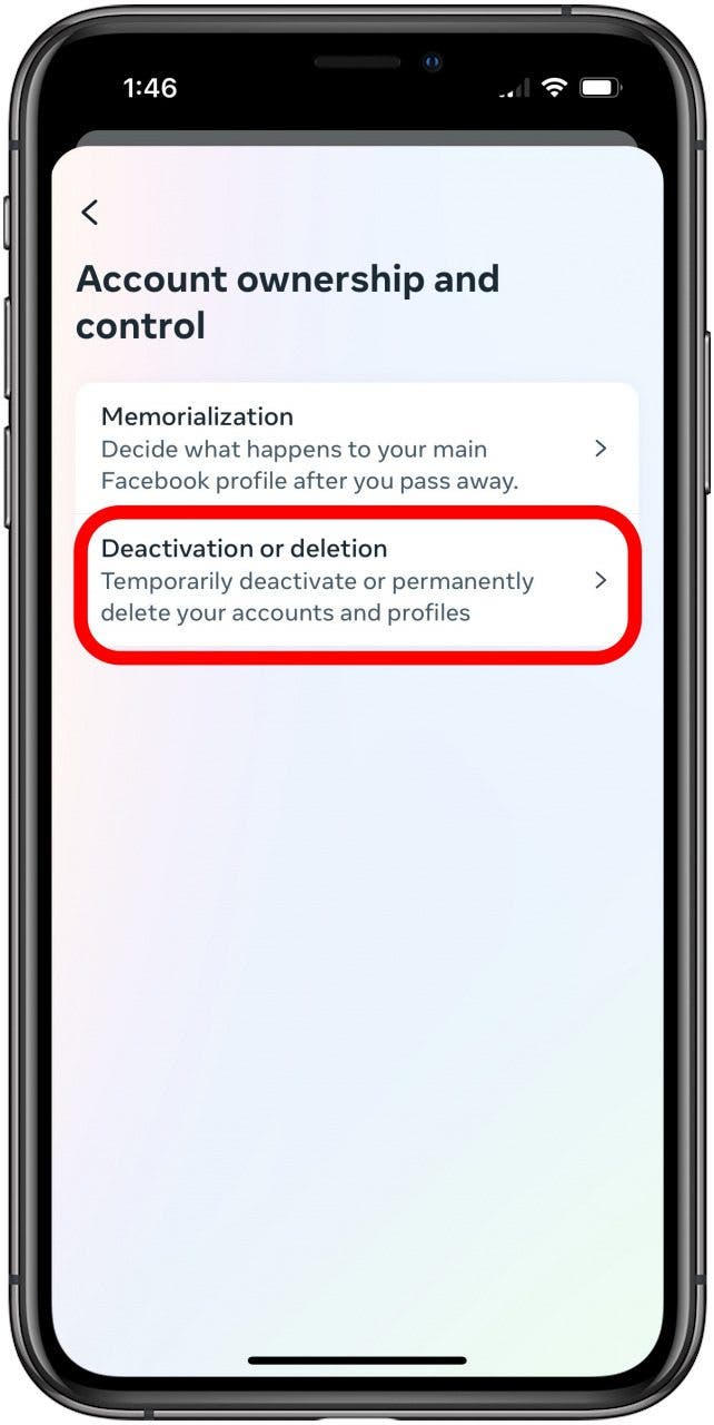 how to deactivate facebook on iphone tap deactivation or deletion