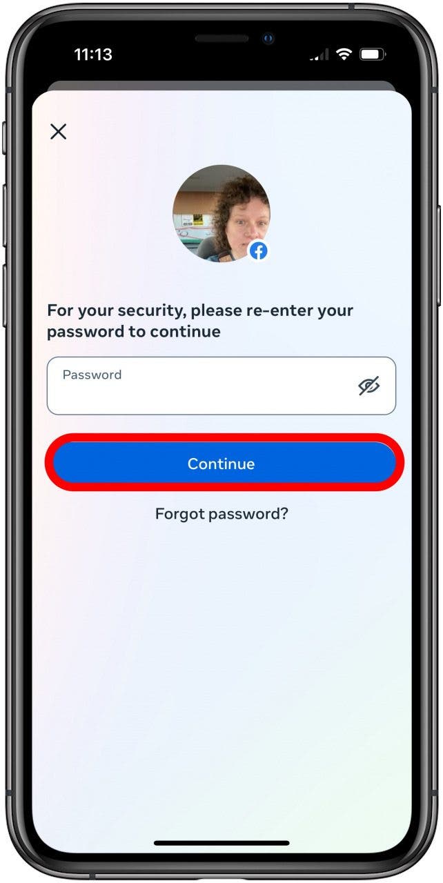 how to delete facebook account iphone enter password