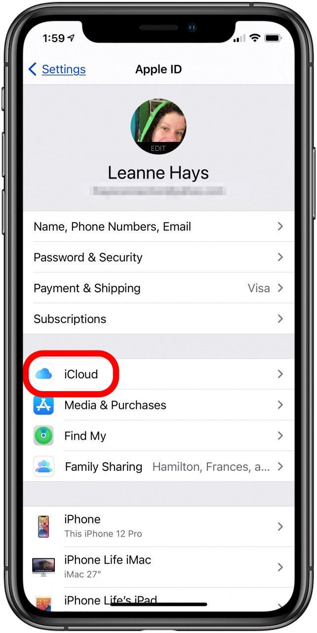tap icloud