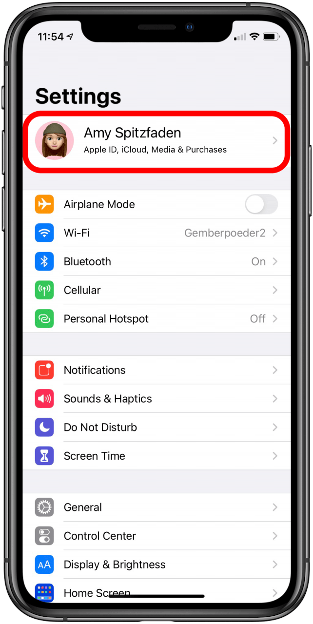 Toque su nombre: configure mi teléfono en la aplicación de búsqueda de iPhone