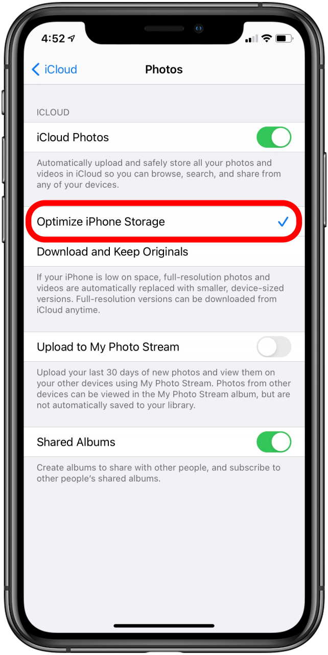 Icloud Photos How To Use The Cloud To Upload Photos Optimize Iphone Storage This article will introduce some tips for you to optimize iphone is your iphone storage full? upload photos optimize iphone storage