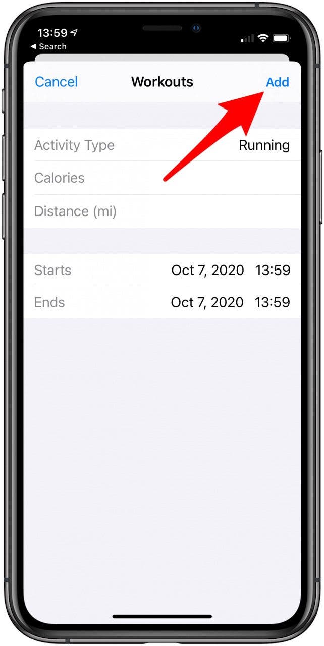 apple watch workout list