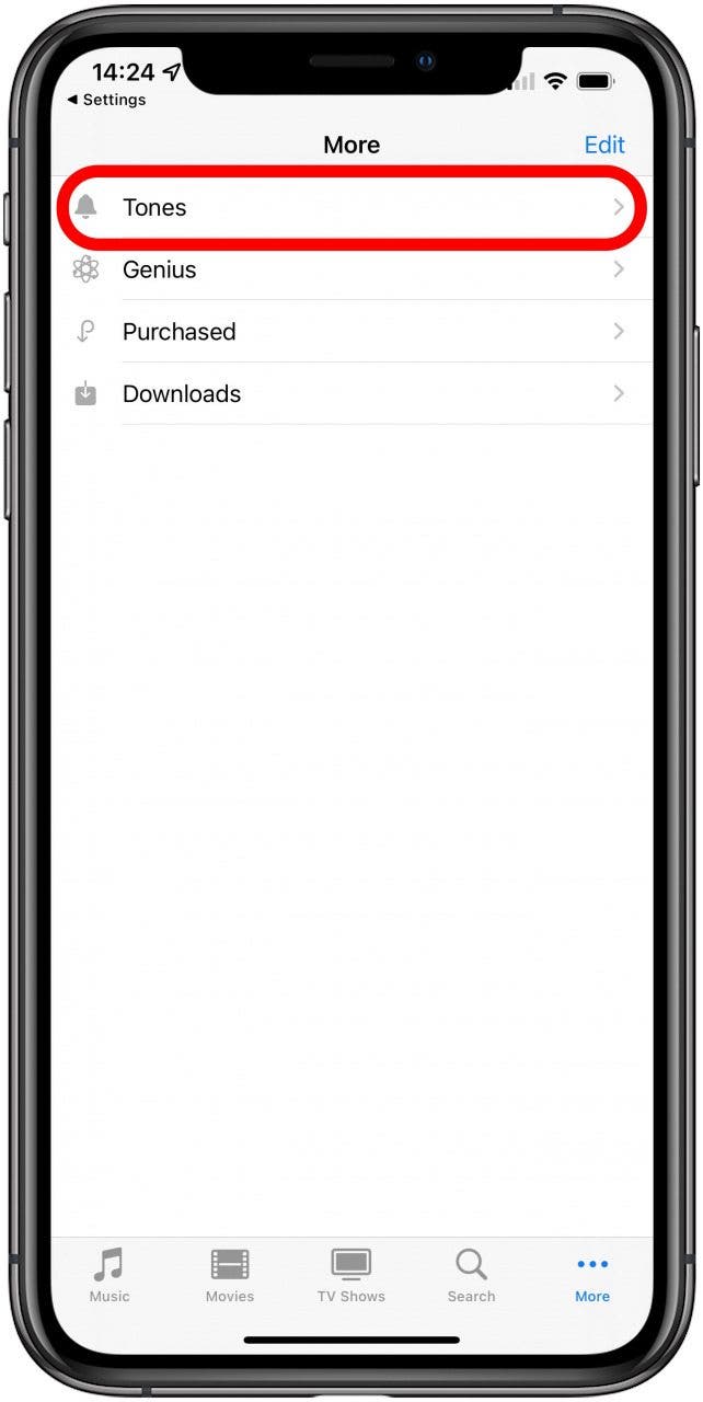 Tap Tones to create a custom text tone iphone	