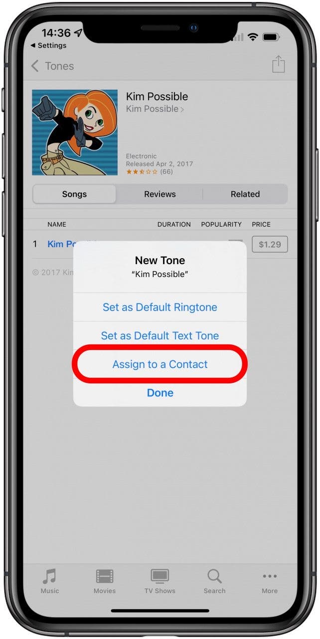Just follow the steps in How to Buy a Text Message Ringtone from Tone Store and tap Set as Assign to Contact under step 12.