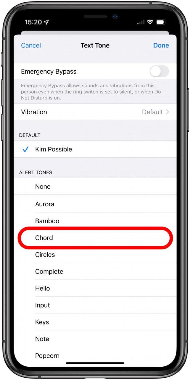 Under Alert Tones, select the tone you want.