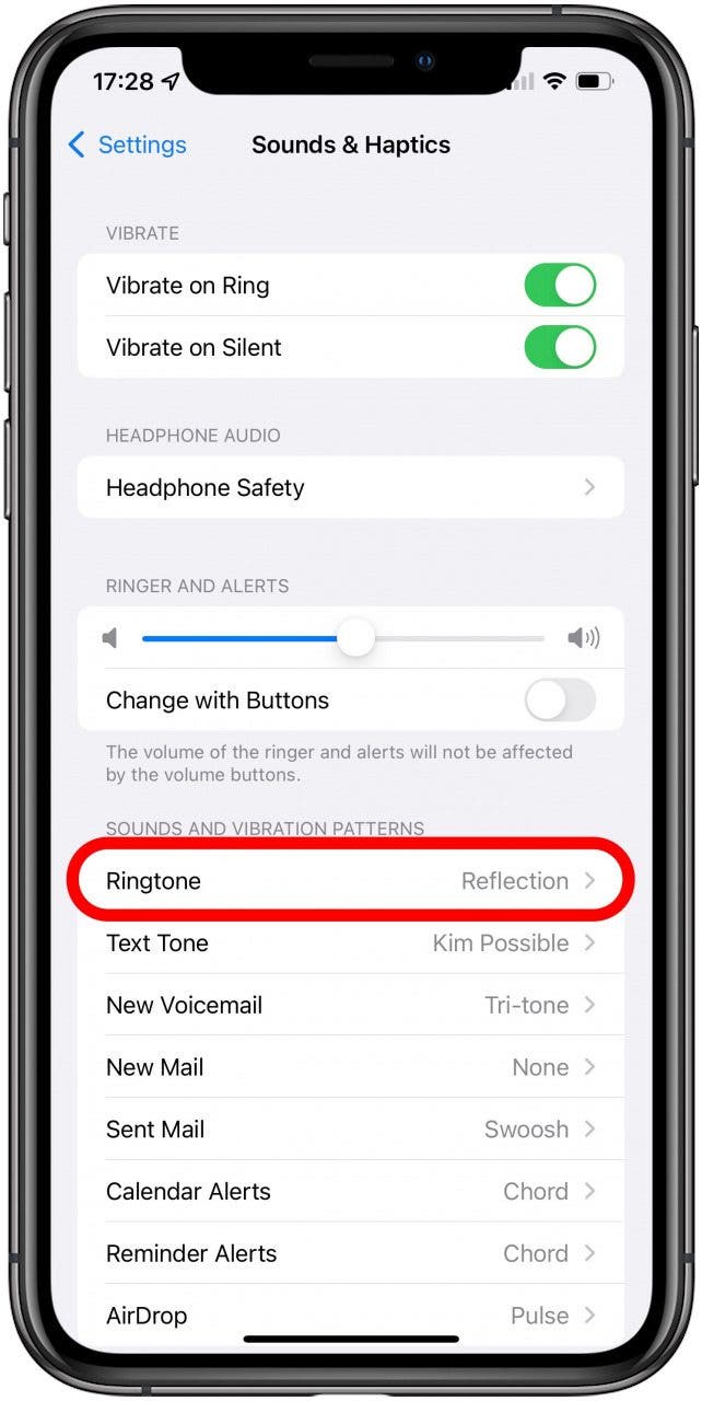 Tap Ringtone.