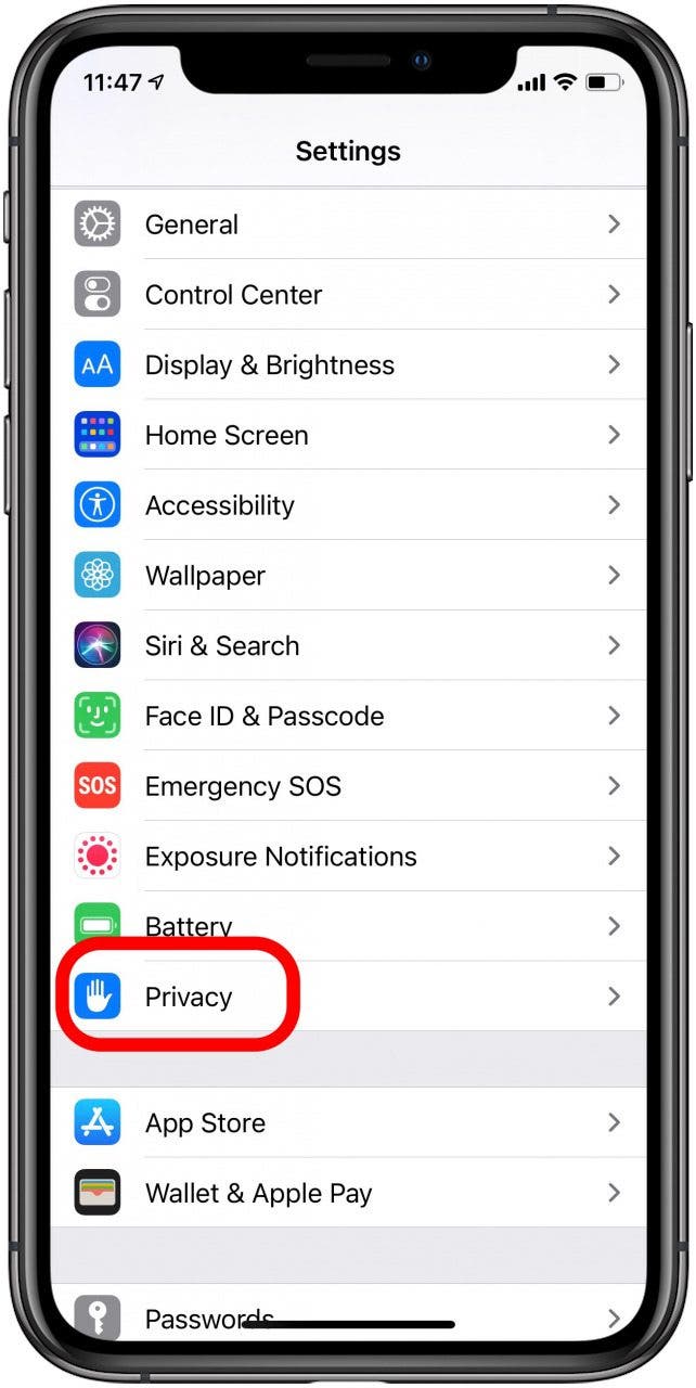 iphone privacy settings