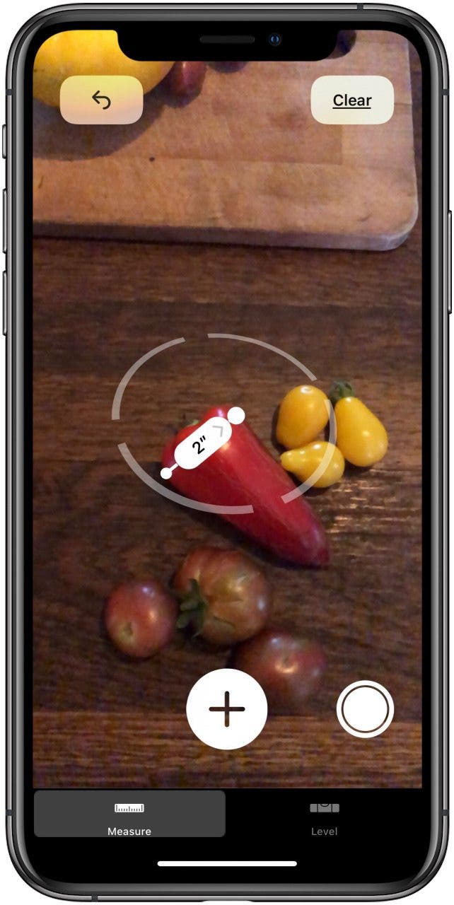 второе измерение того же объекта с помощью приложения для измерения