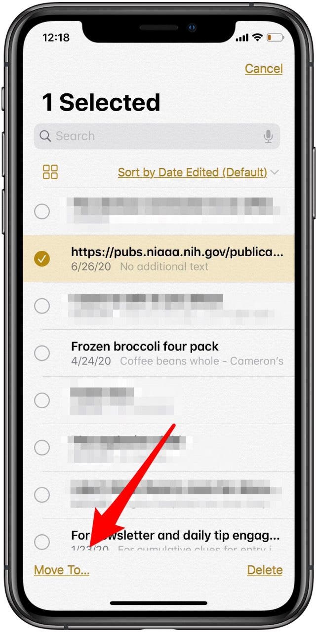 How to Move a Note into a Folder in the Notes App on the iPhone & iPad