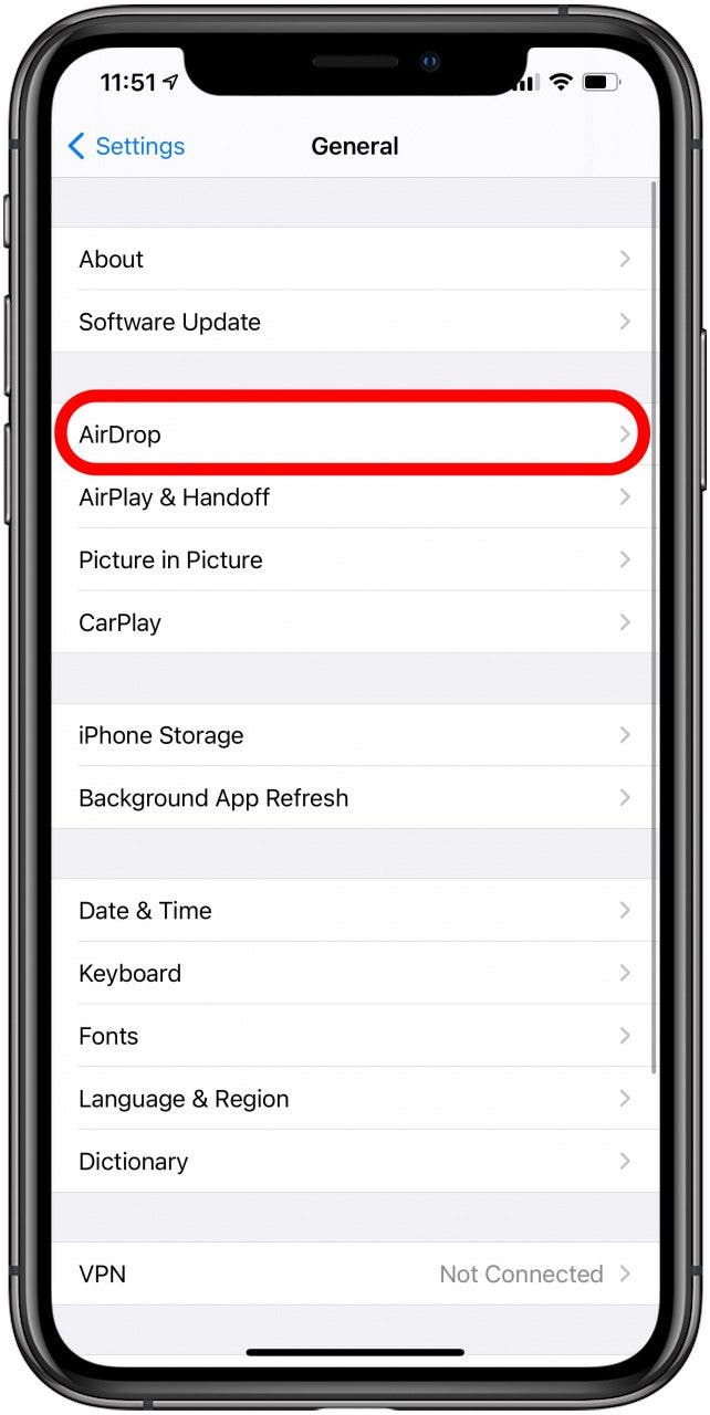 Tap AirDrop.