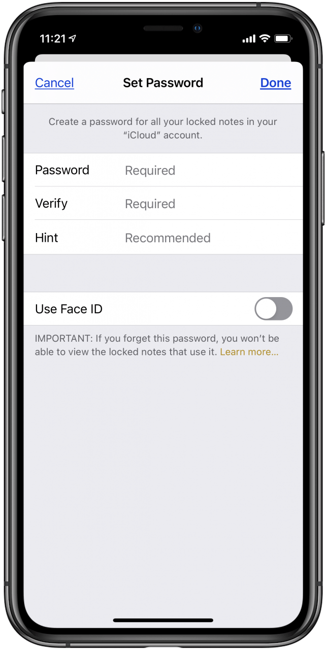 enter your new password