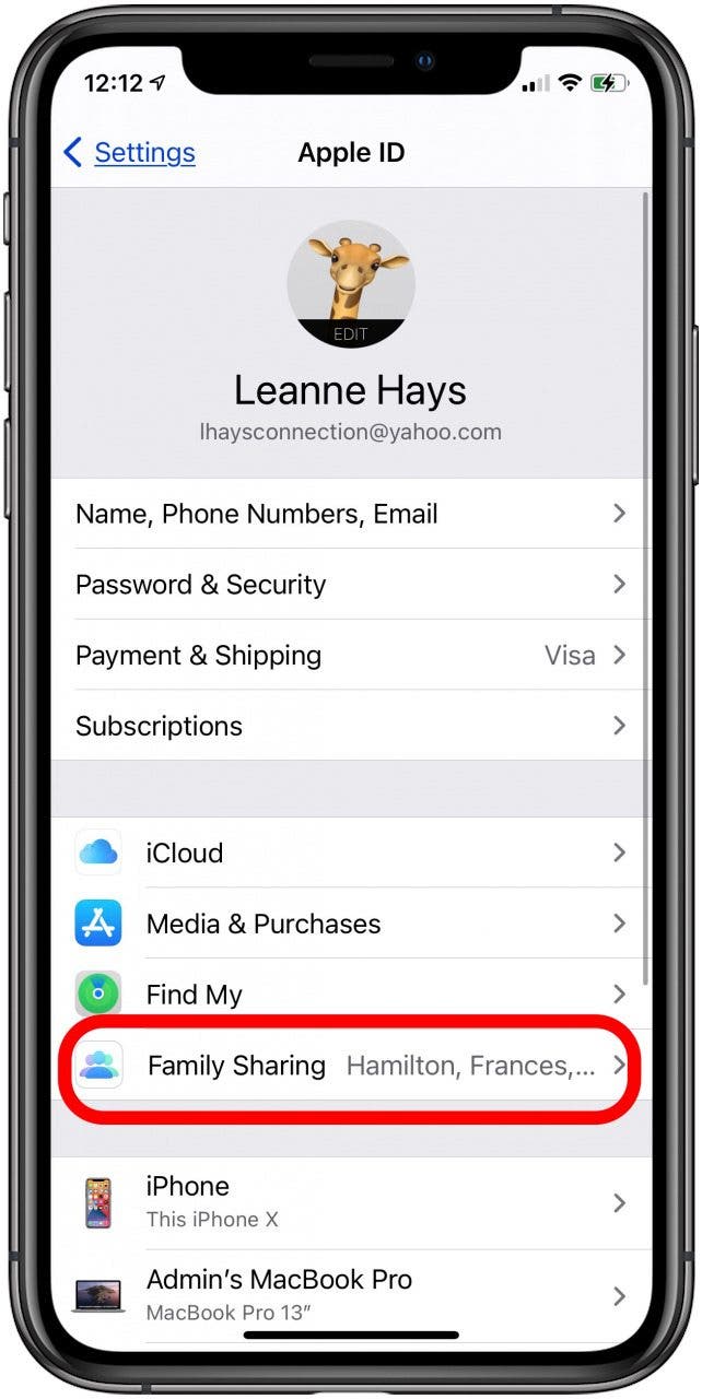 how to set up icloud email on ipod for child