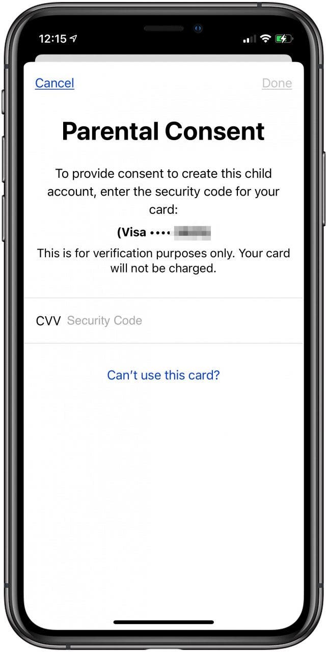 enter your CVV 