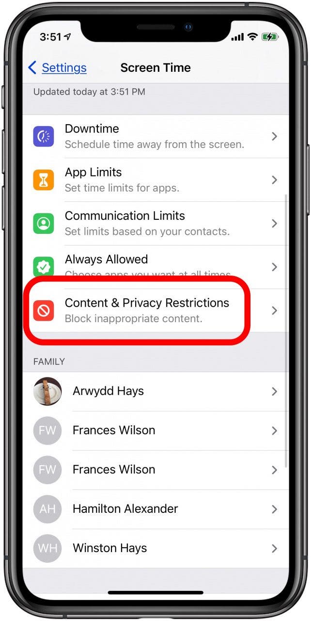 iphone and ipad content and privacy restrictions