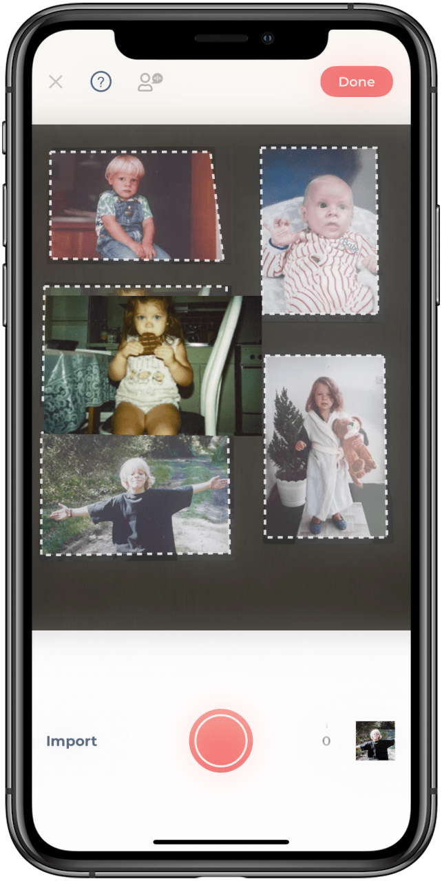 Scanning photos with Photomyne