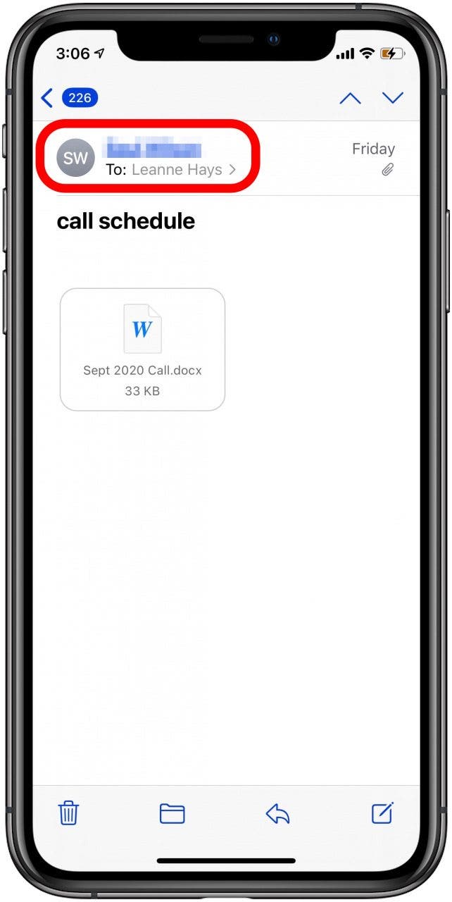 tap contact to block email