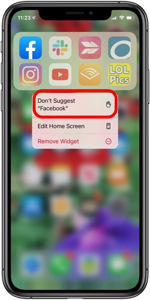 don't suggest app