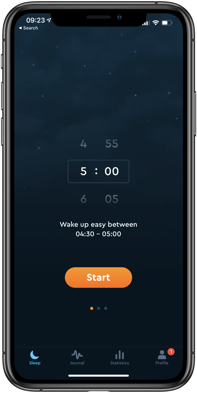 Sleep Cycle app for sleep tracking.