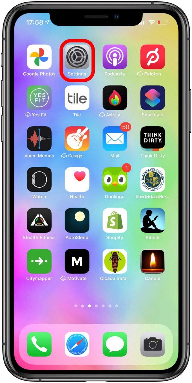 Open Settings on your iPhone.
