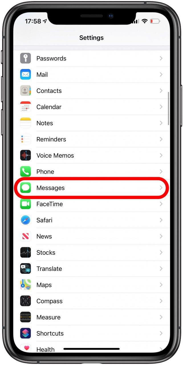 Tap Messages.