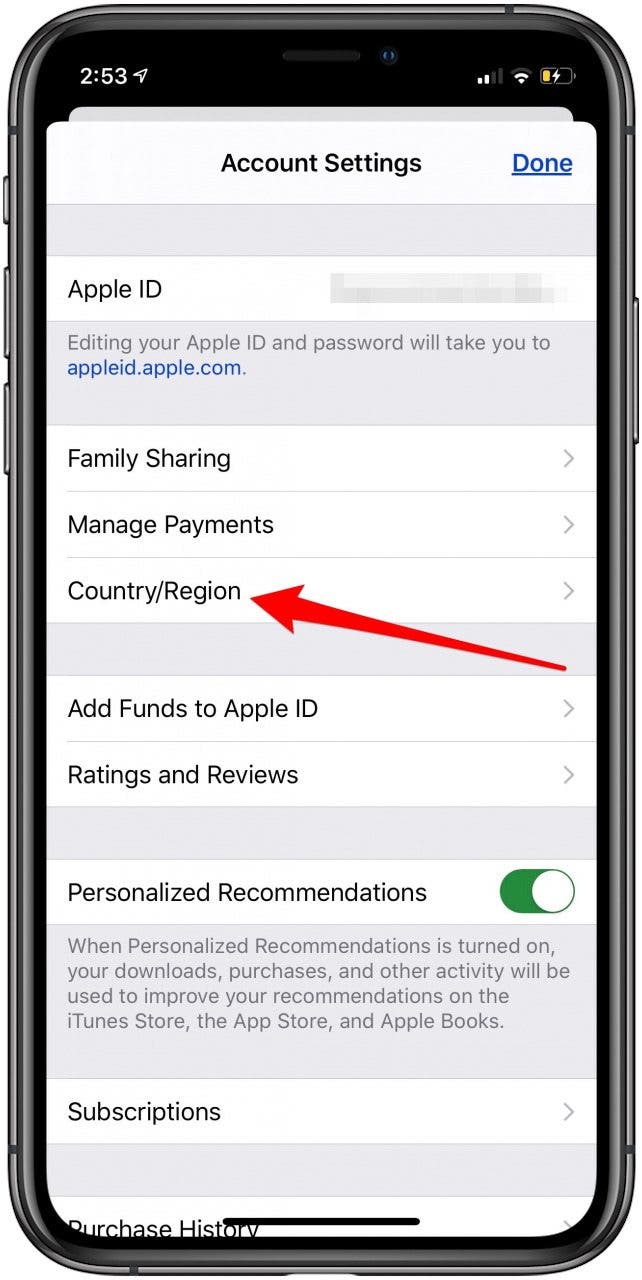 how to change region of app store apple