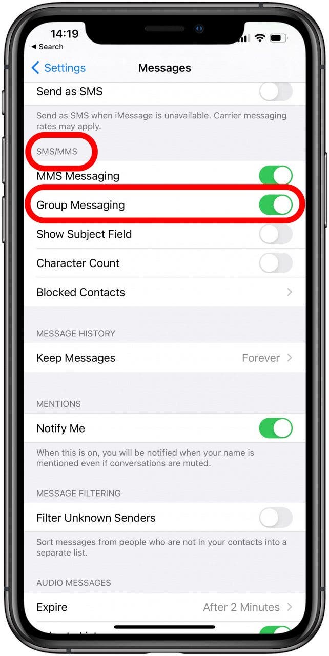 how to enable group messaging on iphone 5