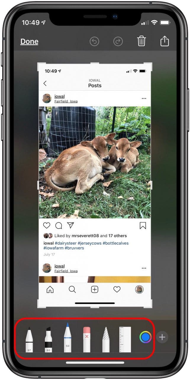 markup tools on iphone