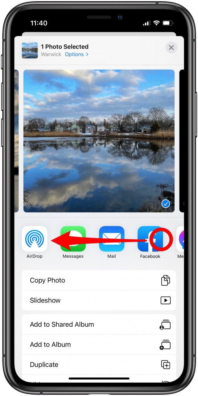 Swipe left to see more app choices