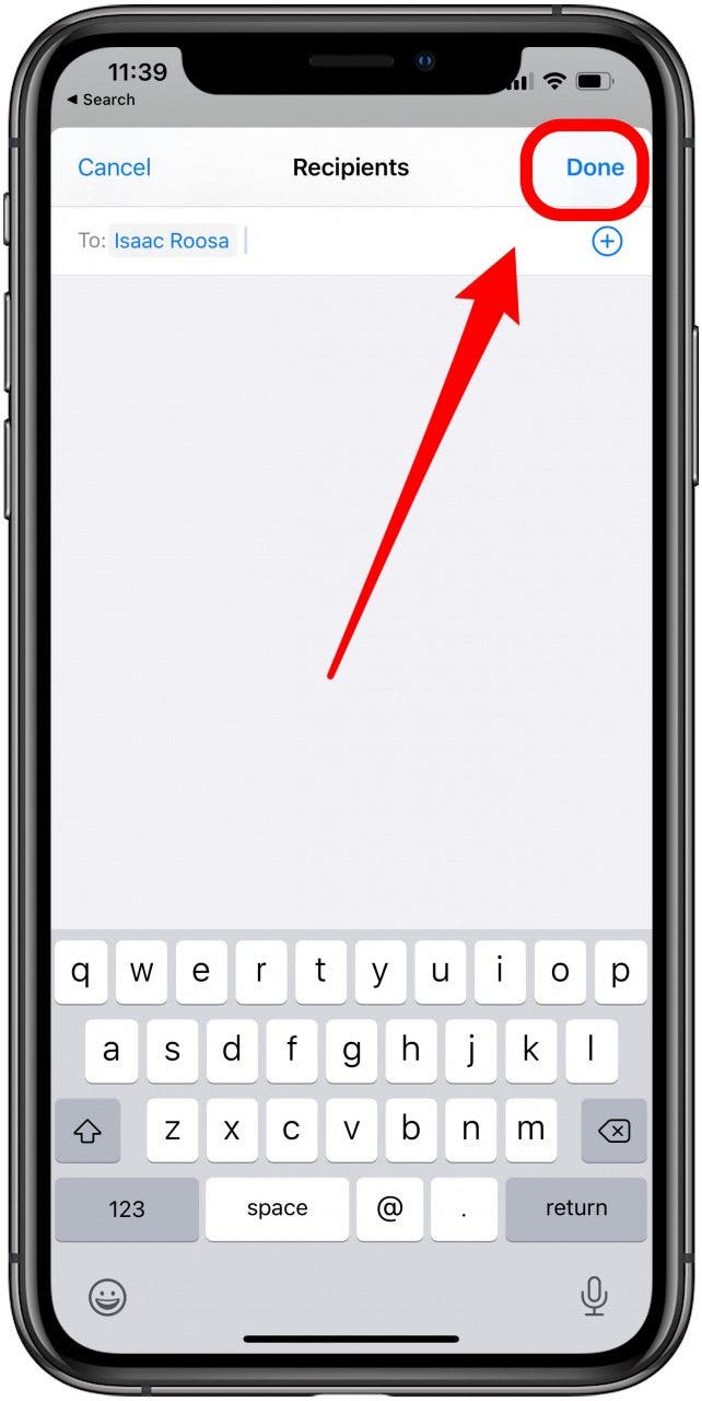 Tap done to save your settings