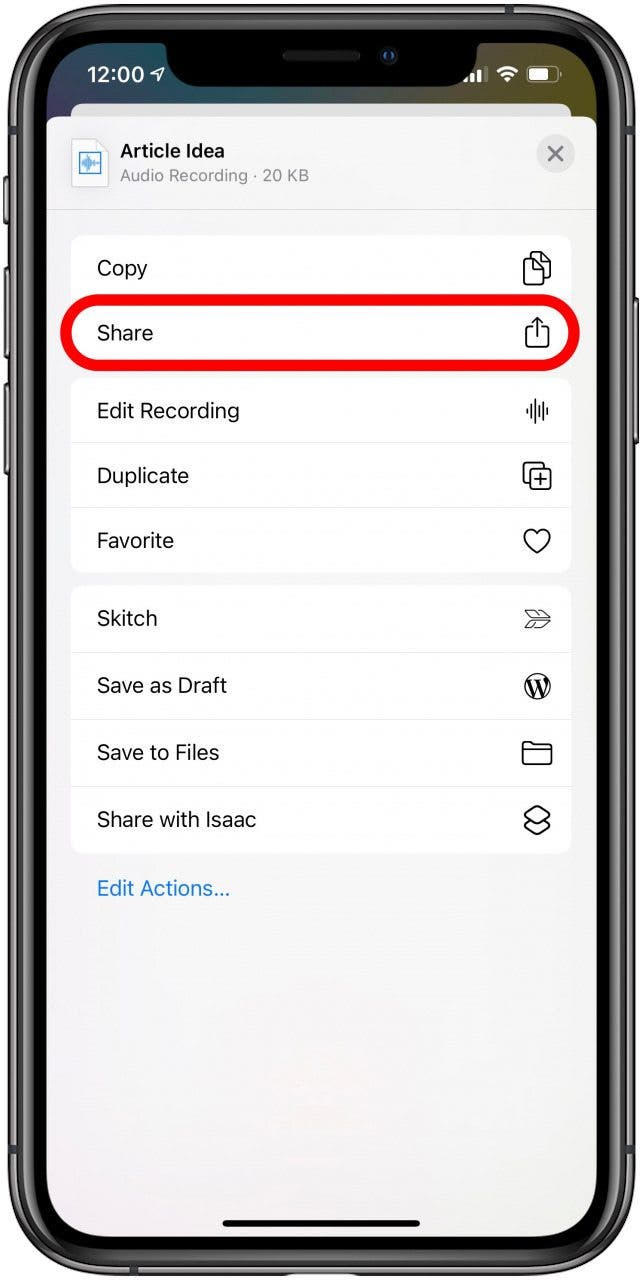 Tap Share.