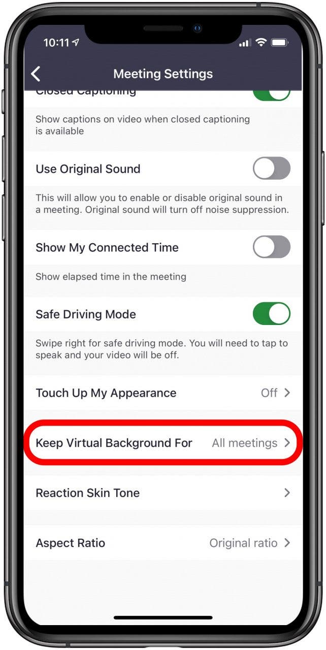 zoom virtual background settings