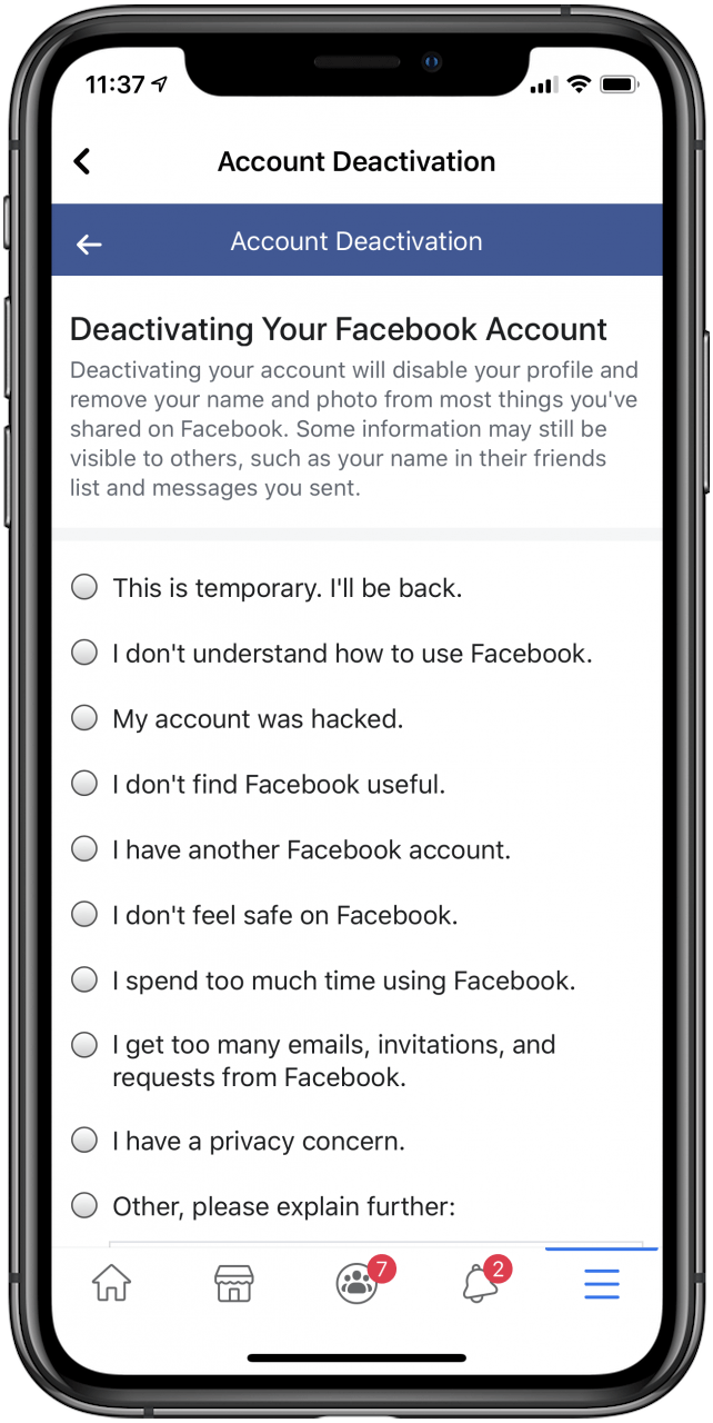 How to Deactivate or Delete Facebook on the iPhone