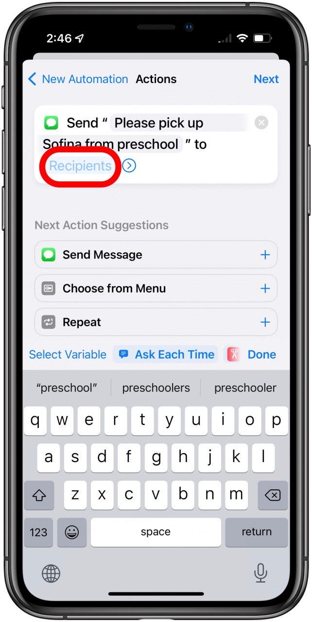 how to schedule a text on iphone