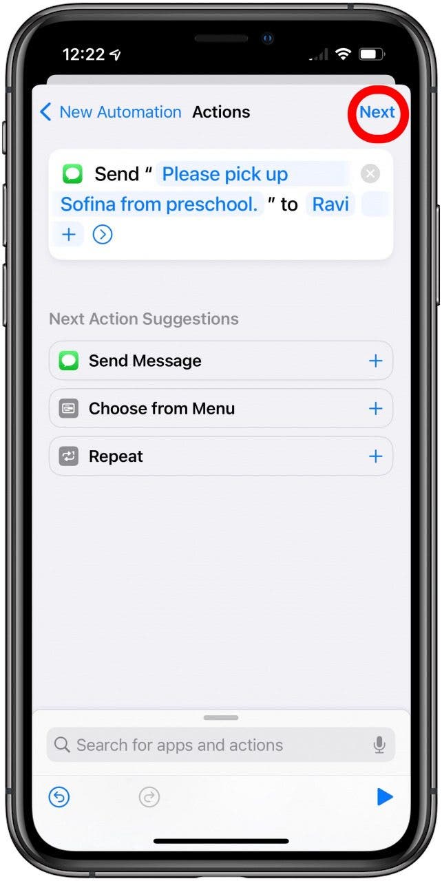 schedule text message iphone