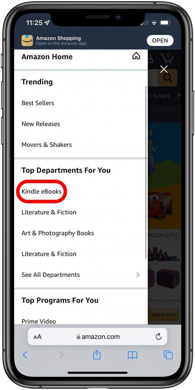 Tap Kindle eBooks - how to download books on iphone