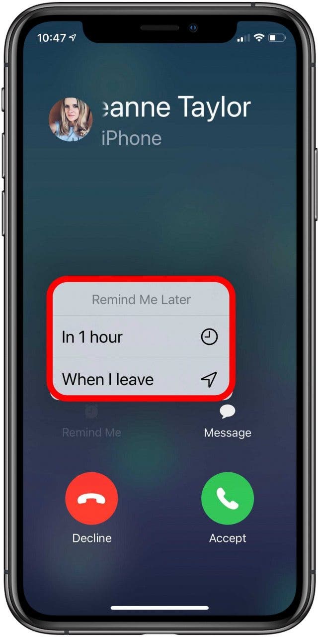 tap remind me option on iPhone