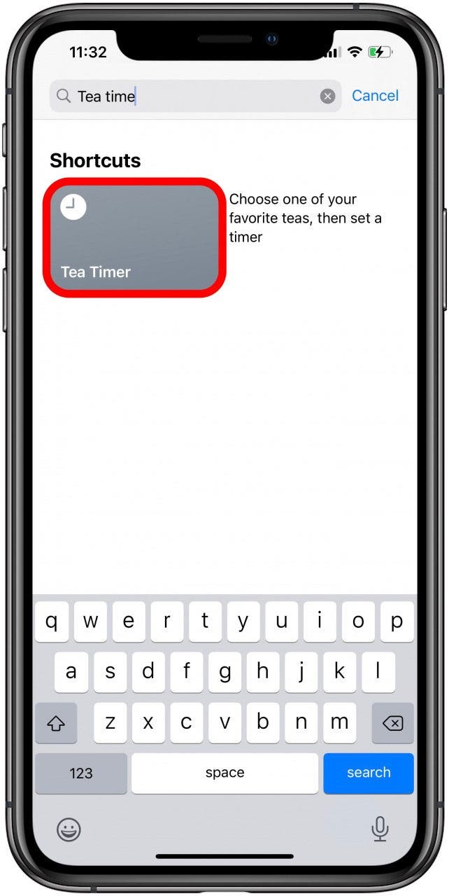 Tap the Shortcut you want to add