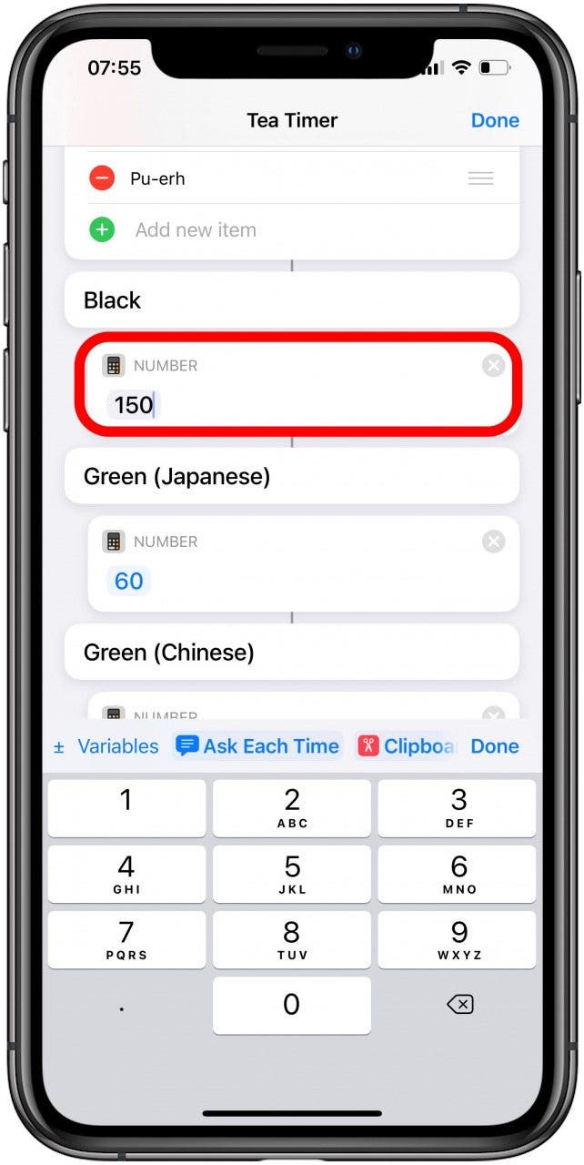 Edit the number accordingly.