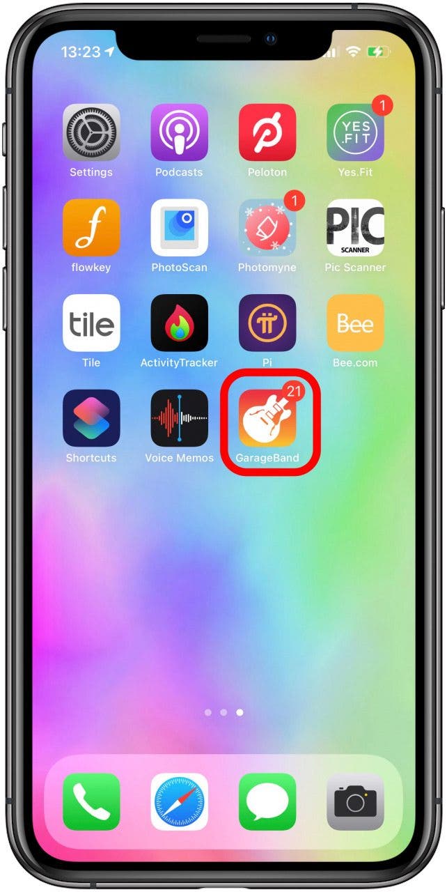 Open the GarageBand app.