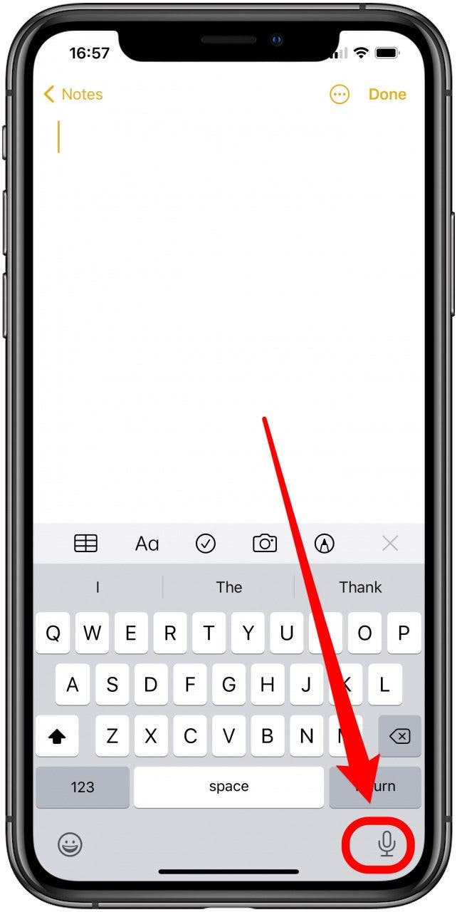 Notes app allowes voice to text dictation.