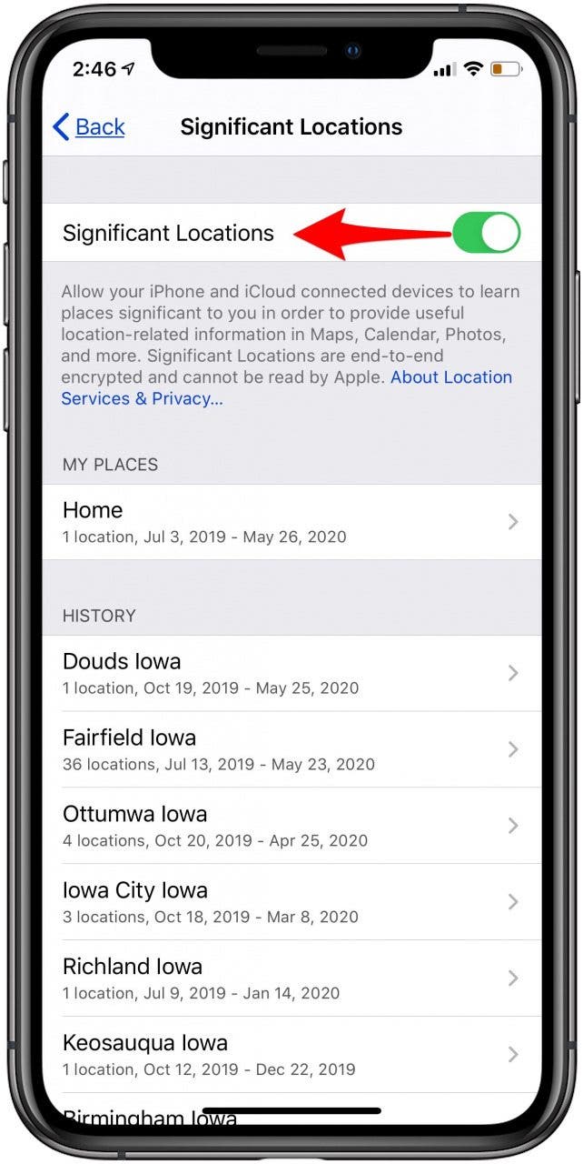 iPhone Location History How to Turn Off Significant Location Tracking