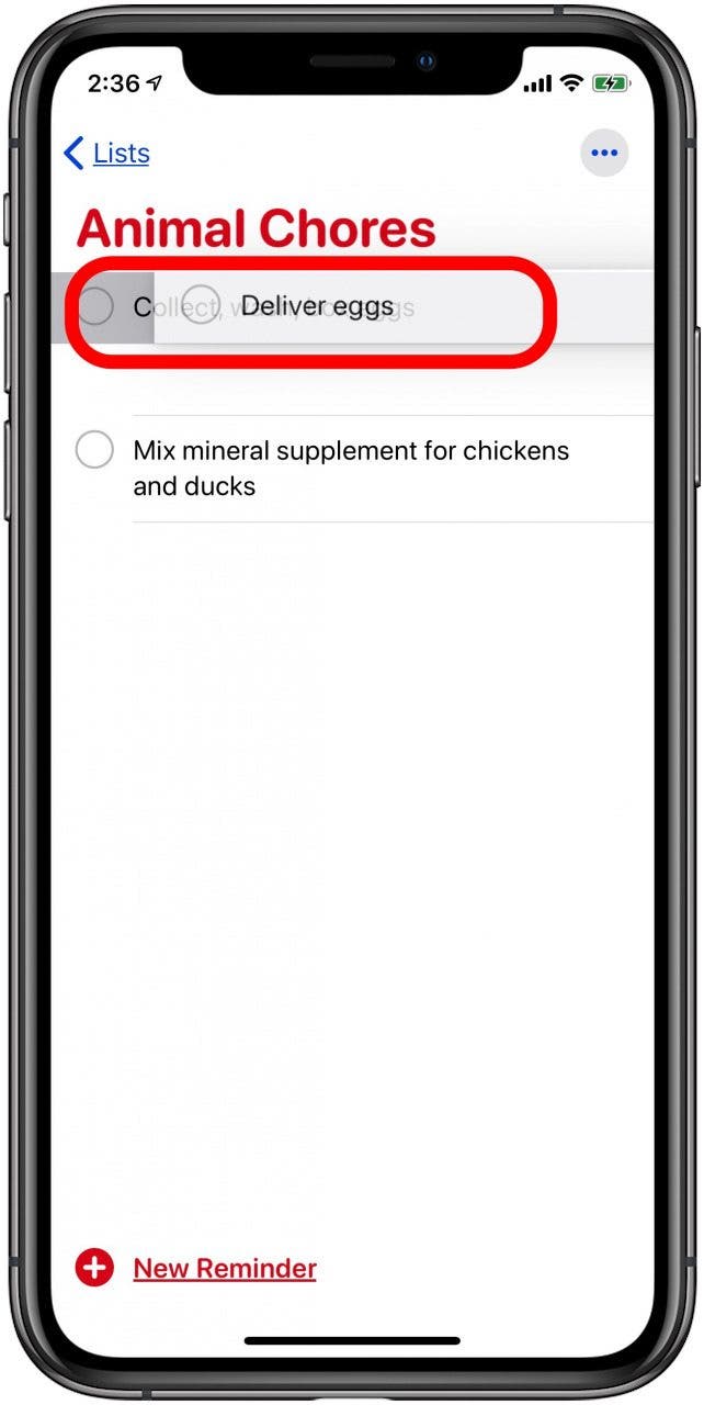 drag and drop reminder