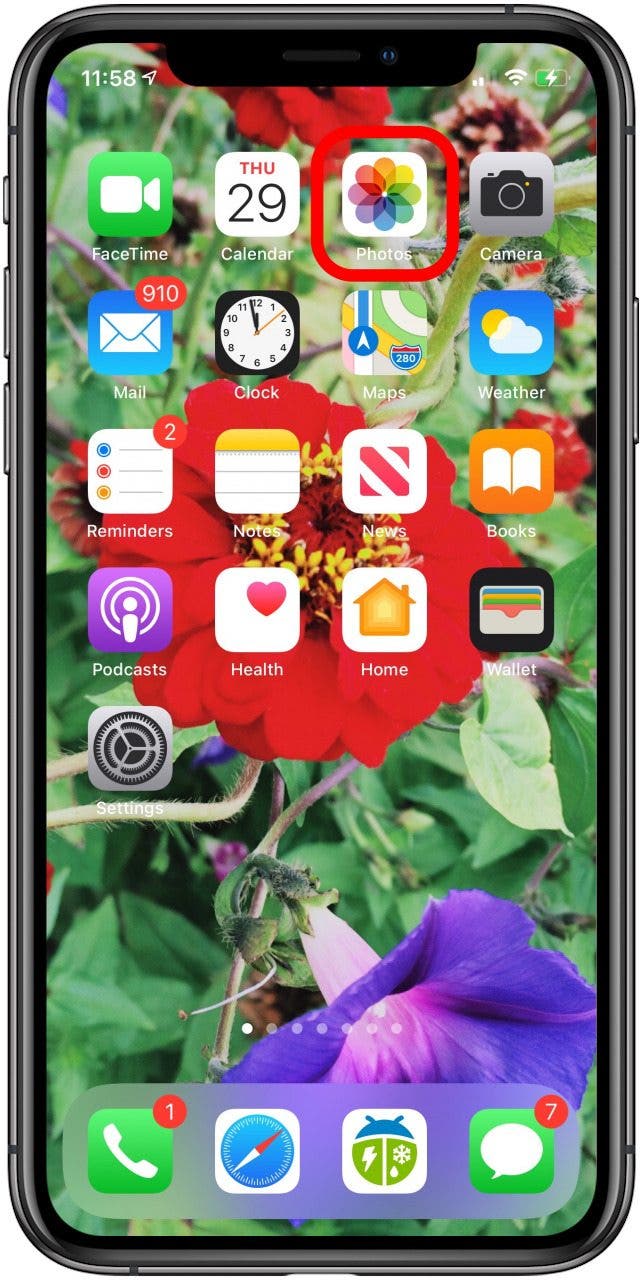 откройте приложение Apple Photos
